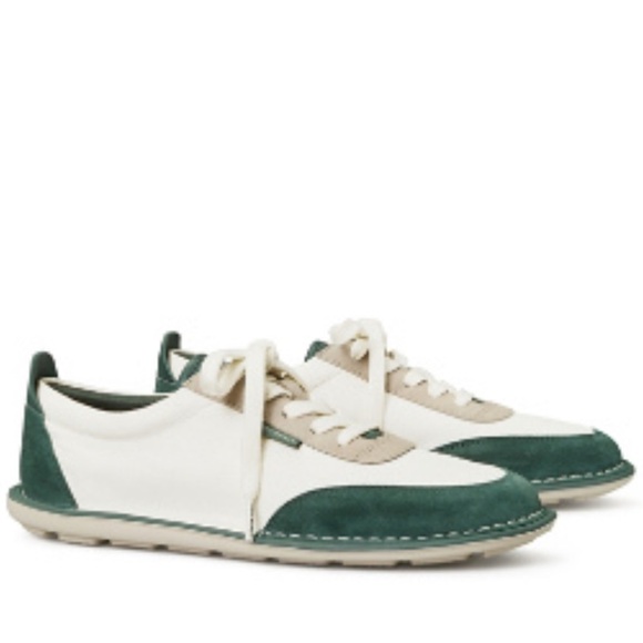 Tory Burch  Marina Sneaker In Ivory Canvas/ Volley Blue/green size 10 - Picture 2 of 5